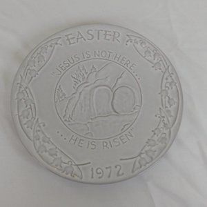 1972 Frankoma Pottery Easter Jesus Is Not Here He Is Risen Collectible Plate